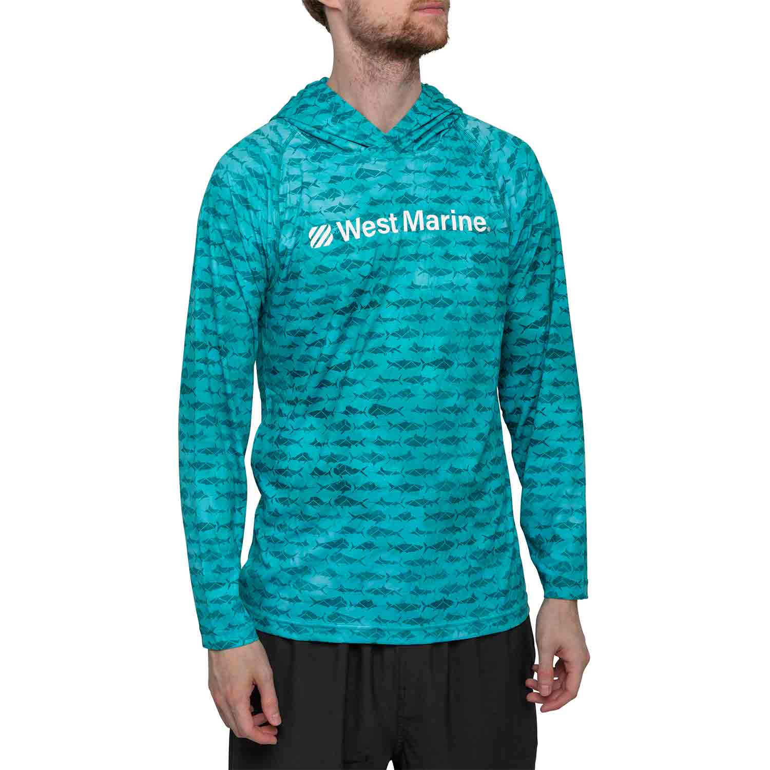 WEST MARINE Men's Printed Performance Hooded Shirt